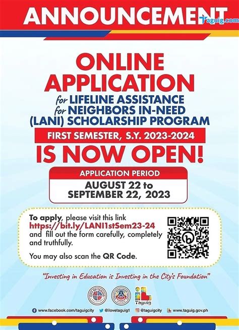 READ: Schedule and Requirements for Taguig Scholarship .